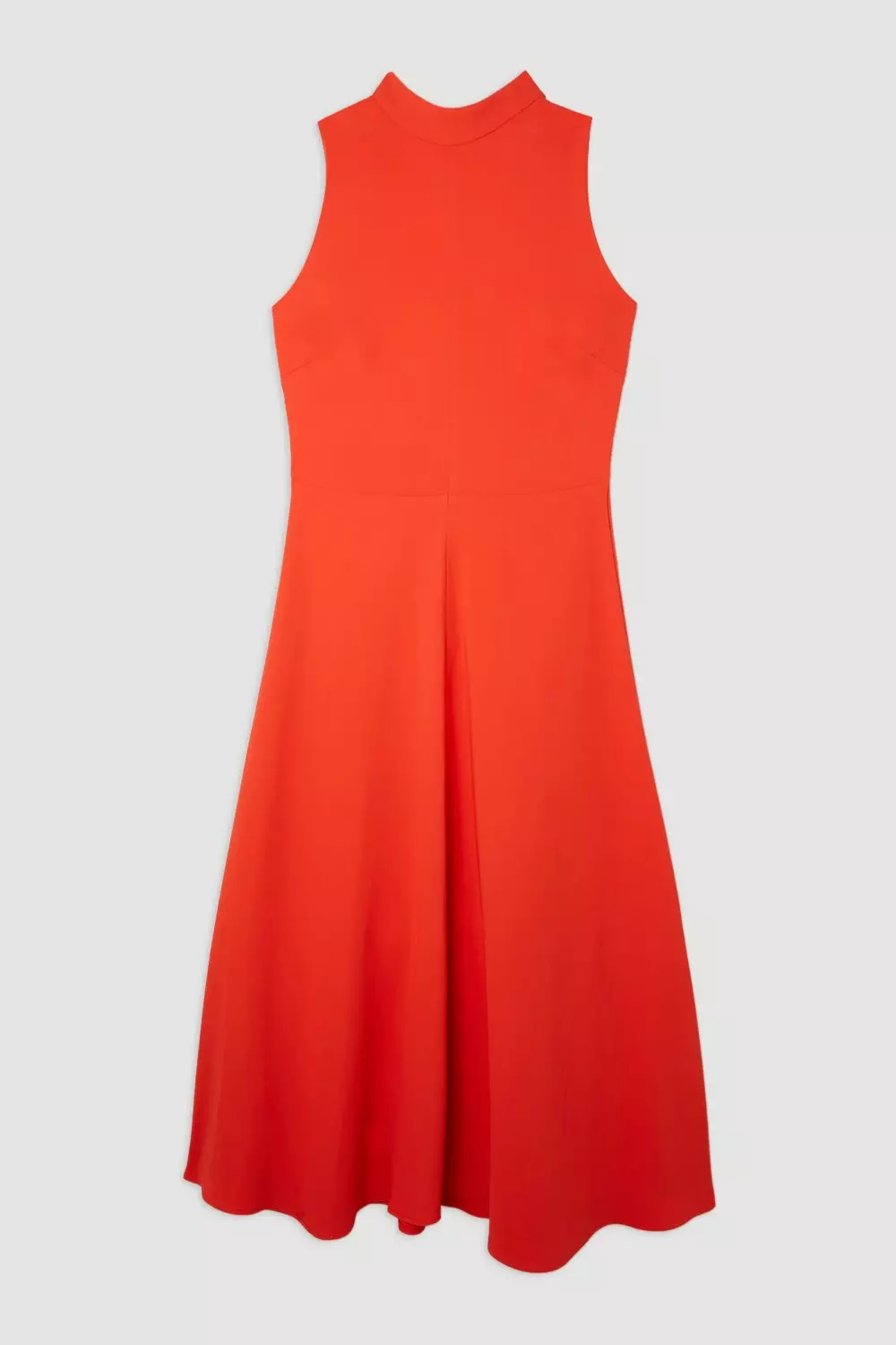 Petite Compact Stretch Viscose Tailored High Neck Tie Detail
